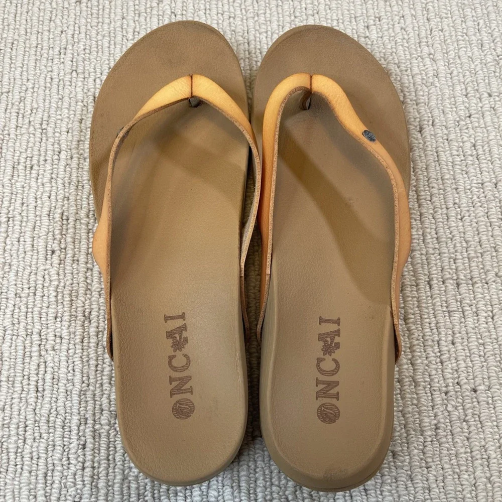 ONCAI Women's 7.5/8** Flip Flops Khaki Waterproof Outdoor Sandals